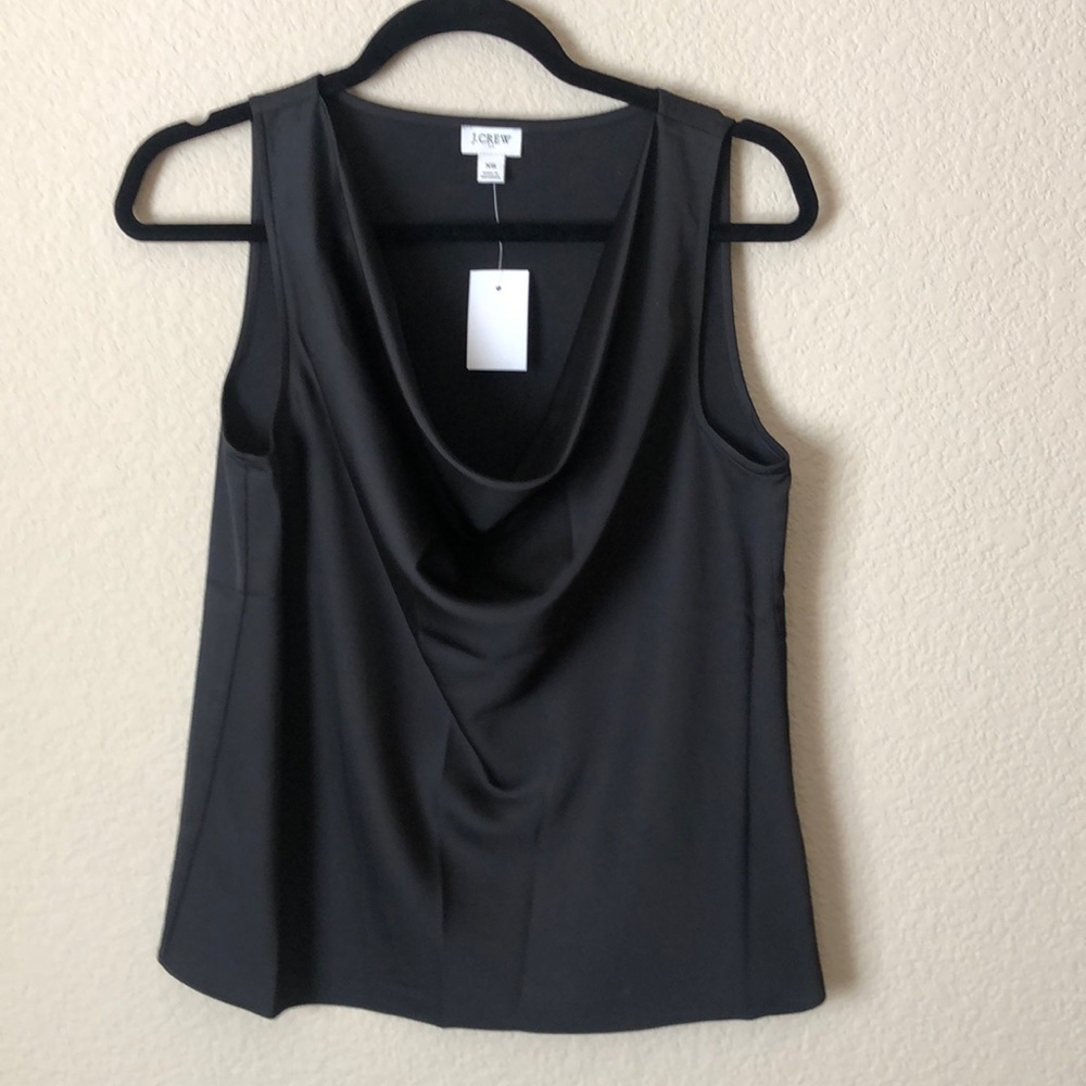 Silky, drape neck sleeveless blouse. NWT!